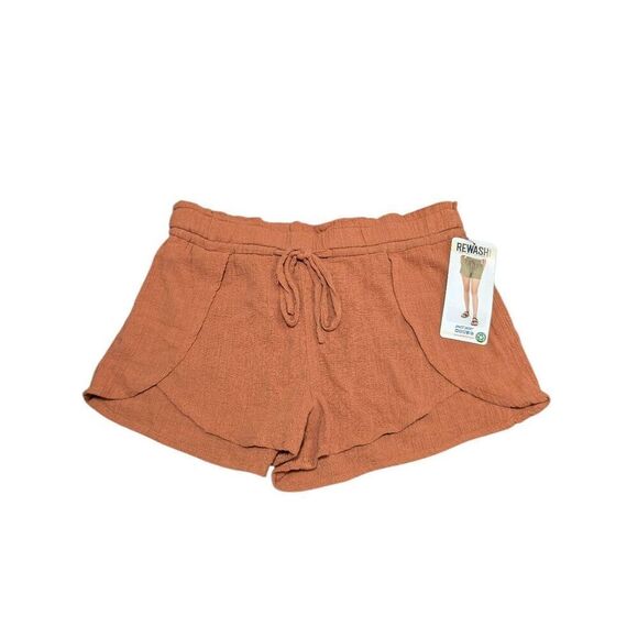 BRAND NEW REWASH BRAND GIRLS JUNIOR BROWN BEACH SHORTS SIZE: MEDIUM - Picture 1 of 4